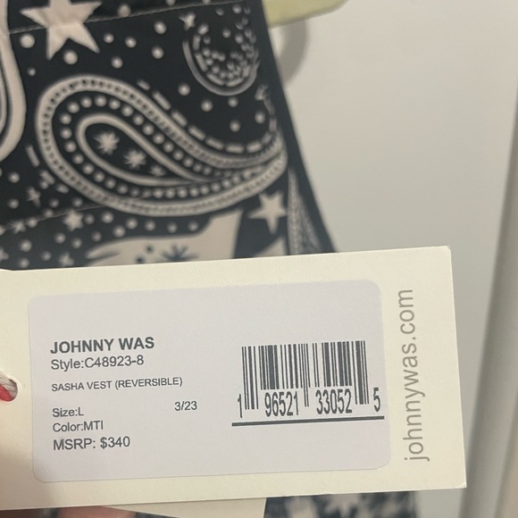 New Johnny Was Black and White Reversible Vest - Picture 5 of 12